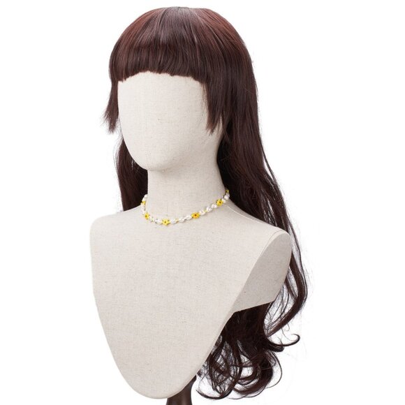 NWOT Cheery Natural pearls and Yellow Daisy Lampwork Glass Handmade Necklace - Picture 6 of 6